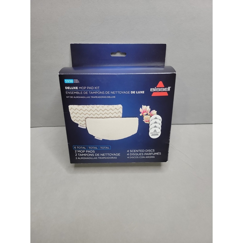 BISSELL PowerFresh Deluxe Mop Pad Kit 2 Replacment Steam Pads 5968 New Fragrance